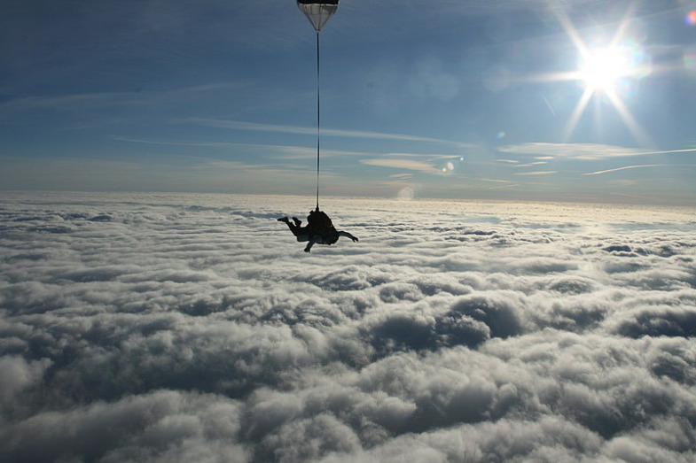 Выполнение  тандем прыжка с парашютом